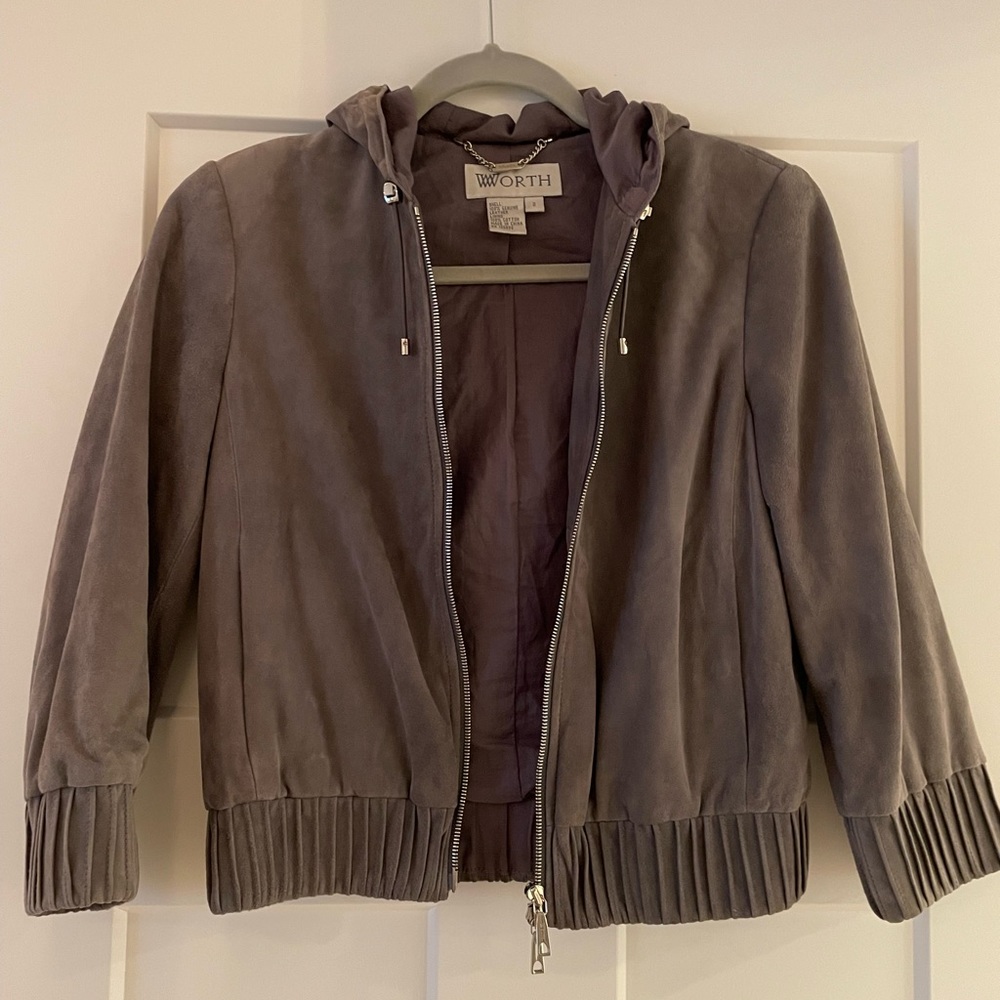 Worth Womens Leather Bomber Jacket